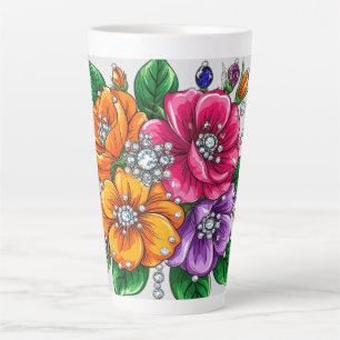 Colourful Floral Bouquet Latte Mug