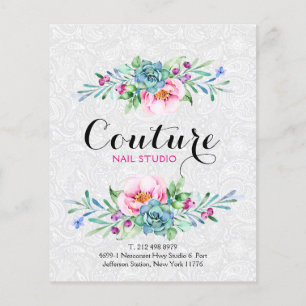 Colourful Floral Bouquet Menu List