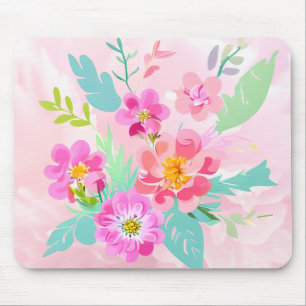 Colourful Floral Bouquet Mouse Mat