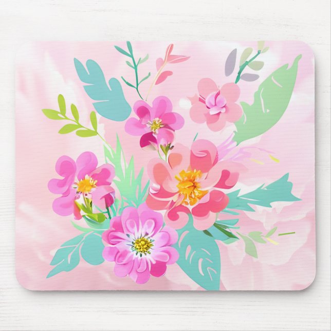 Colourful Floral Bouquet  Mouse Mat (Front)