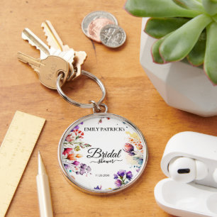 Colourful Floral Bridal shower Key Ring