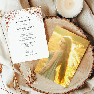 Colourful Floral Bridal Shower Photo Invitation