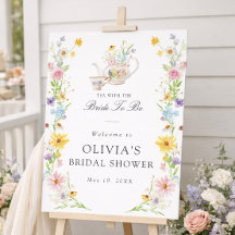 Colourful Floral Bridal Tea Party Welcome 