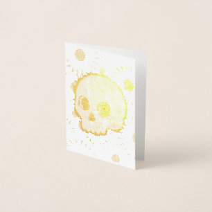 Colourful Floral Burst Skull Foil Card