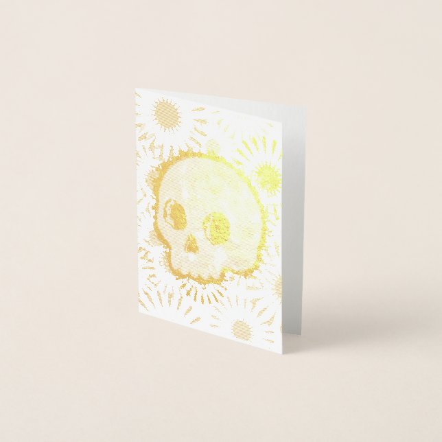 Colourful Floral Burst Skull Foil Card (Front)