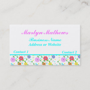 Colourful floral business card