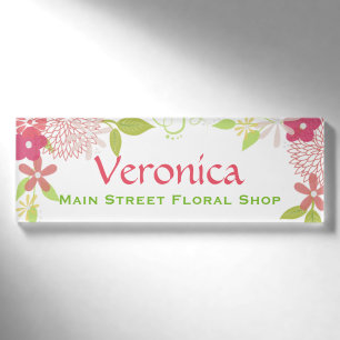 Colourful Floral Business Name Tag