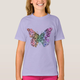 Colourful Floral Butterfly Garden Flowers Kids T-S T-Shirt