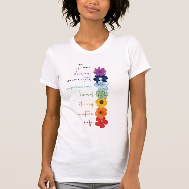 Colourful Floral Chakra T-shirt (Front)