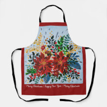 Colourful Floral Christmas Poinsettia Apron