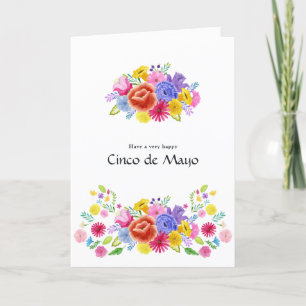 Colourful Floral Cinco de Mayo Family Photo Holiday Card