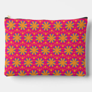 colourful floral circle shapes accessory pouch