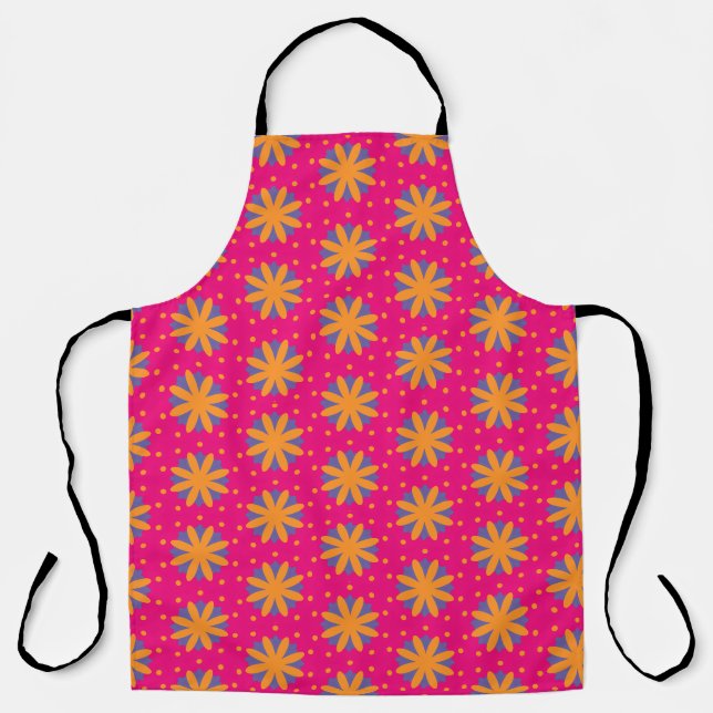 colourful floral circle shapes apron (Front)