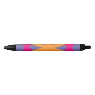 colourful floral circle shapes black ink pen