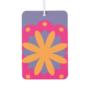 colourful floral circle shapes car air freshener