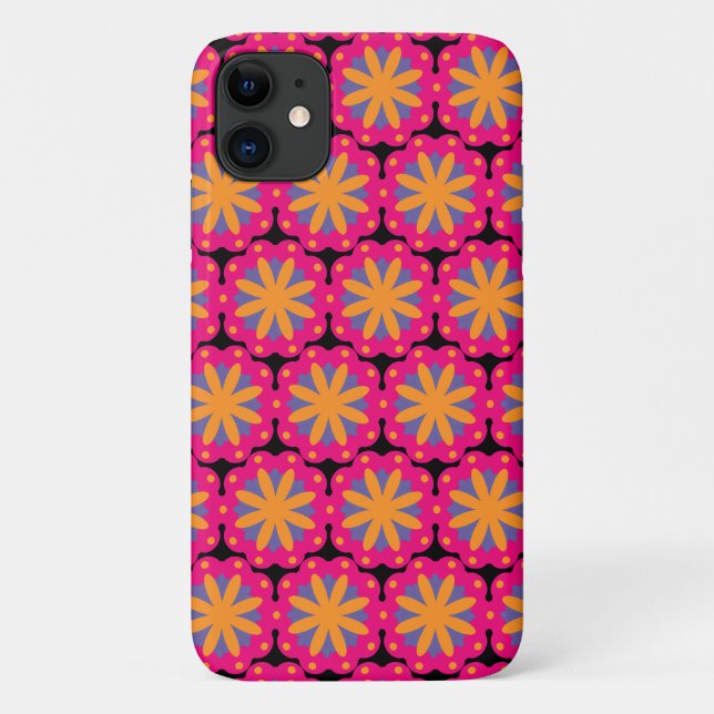 colourful floral circle shapes Case-Mate iPhone case (Back)