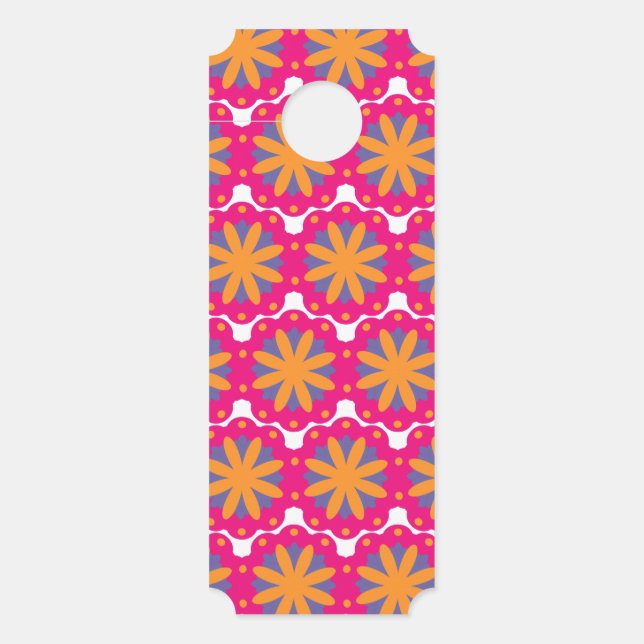 colourful floral circle shapes door hanger (Front)
