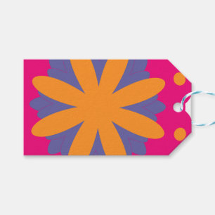 colourful floral circle shapes gift tags