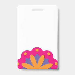 colourful floral circle shapes ID badge