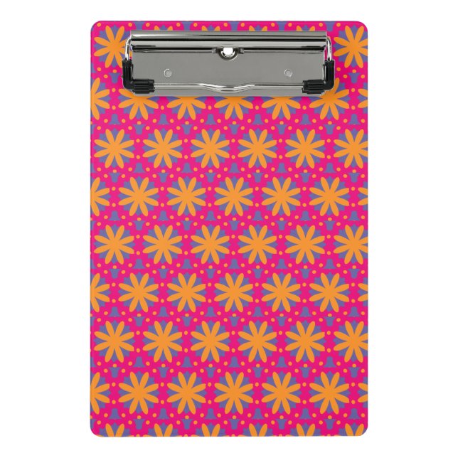 colourful floral circle shapes mini clipboard (Front)