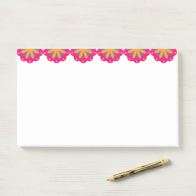 colourful floral circle shapes post-it notes (On Desk)