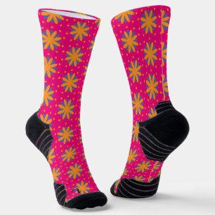 colourful floral circle shapes socks