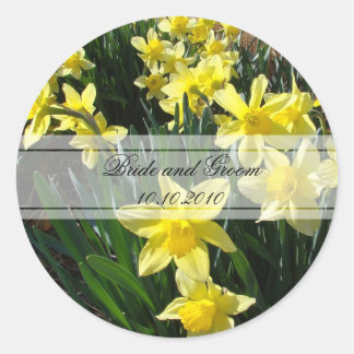 Colourful Floral Classic Round Sticker