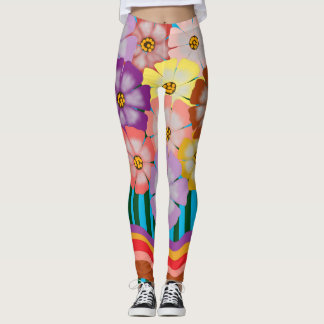 Colourful Floral Cluster Leggings