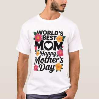 Colourful Floral Corner Frame on Black Background T-Shirt