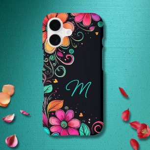 Colourful Floral Custom Monogram
