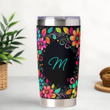 Colourful Floral Custom Monogram