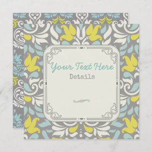 Colourful Floral Damask Save The Date