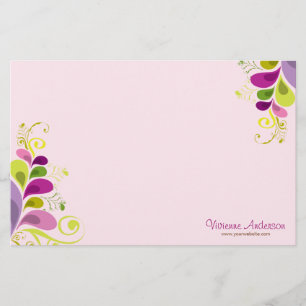 Colourful Floral Deco Leaves Nature Art Deco Chic Stationery