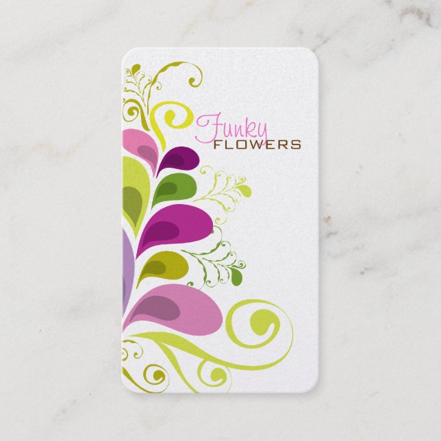 Colourful Floral Deco Leaves Nature Profile Card (Front)