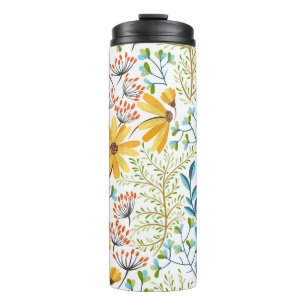 Colourful floral, decorative seamless decor thermal tumbler