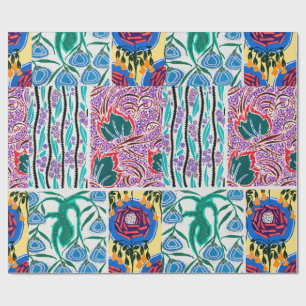 Colourful floral design art nouveau wrapping pape wrapping paper