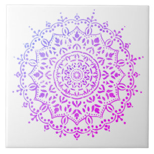 Colourful floral design ceramic tile