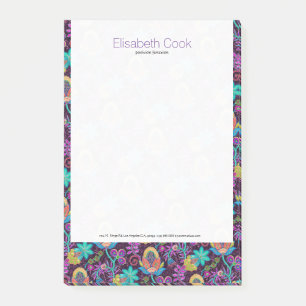 Colourful Floral Design Faux Glass-Beads Post-it Notes