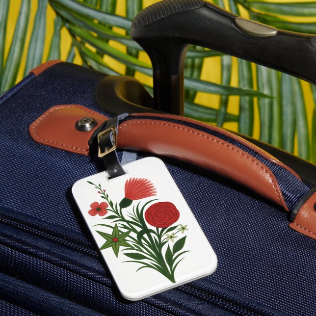 Colourful Floral Design  Luggage Tag (Front Insitu 1)