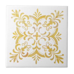 Colourful floral design tile