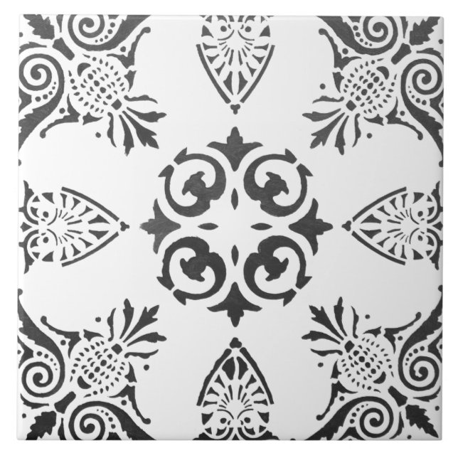 Colourful floral design tile (Front)