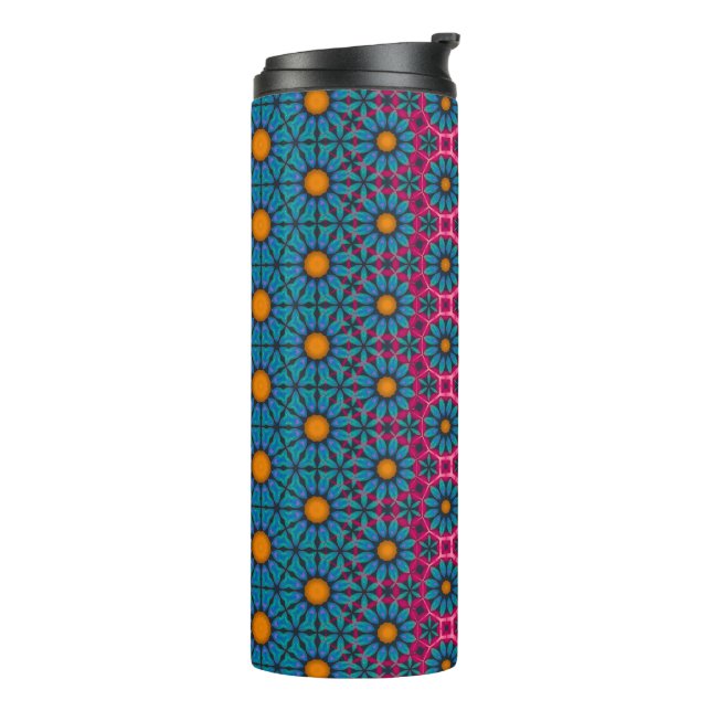 Colourful Floral Design Travel Mug (Rotated Left)