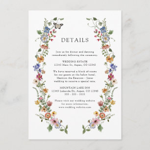 Colourful Floral Details Enclosure Card