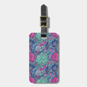 Colourful Floral Doodle Pattern Luggage Tag
