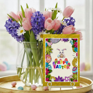 Colourful Floral Easter Egg Hunt 3D paper-cut styl