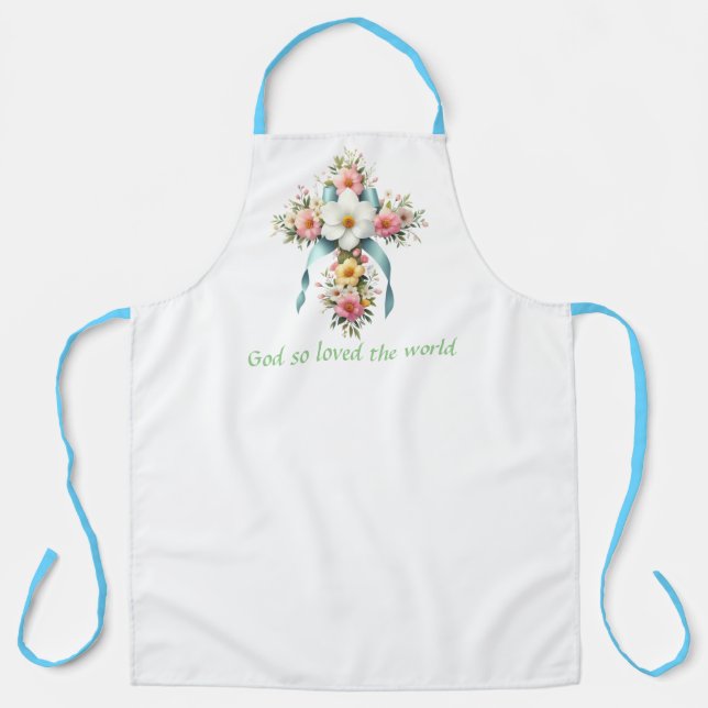 Colourful Floral Easter/Spring Cross Apron (Front)