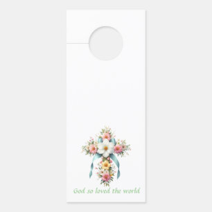 Colourful Floral Easter/Spring Cross Door Hanger
