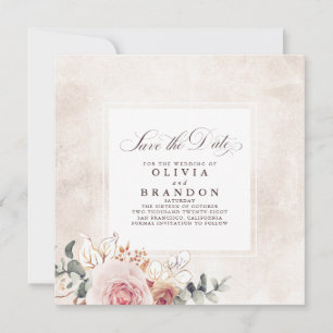 Colourful Floral Elegant Save The Date Announcement