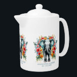 Colourful Floral Elephant<br><div class="desc">Grey elephant with colourful flower decorations.</div>
