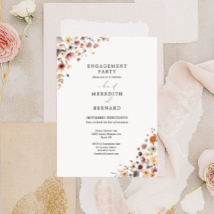 Colourful Floral Engagement Party Invitation